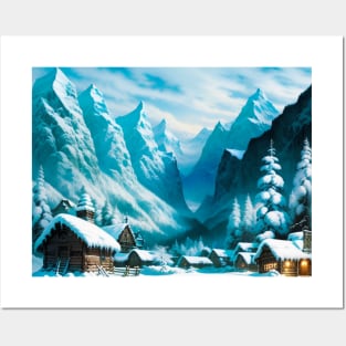 Winter Valley with Snow Posters and Art